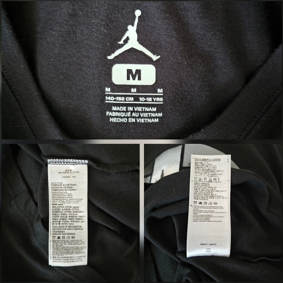 Nike Air Jordan XV Kids Black & White Graphic T-Shirt - Picture 14 of 16